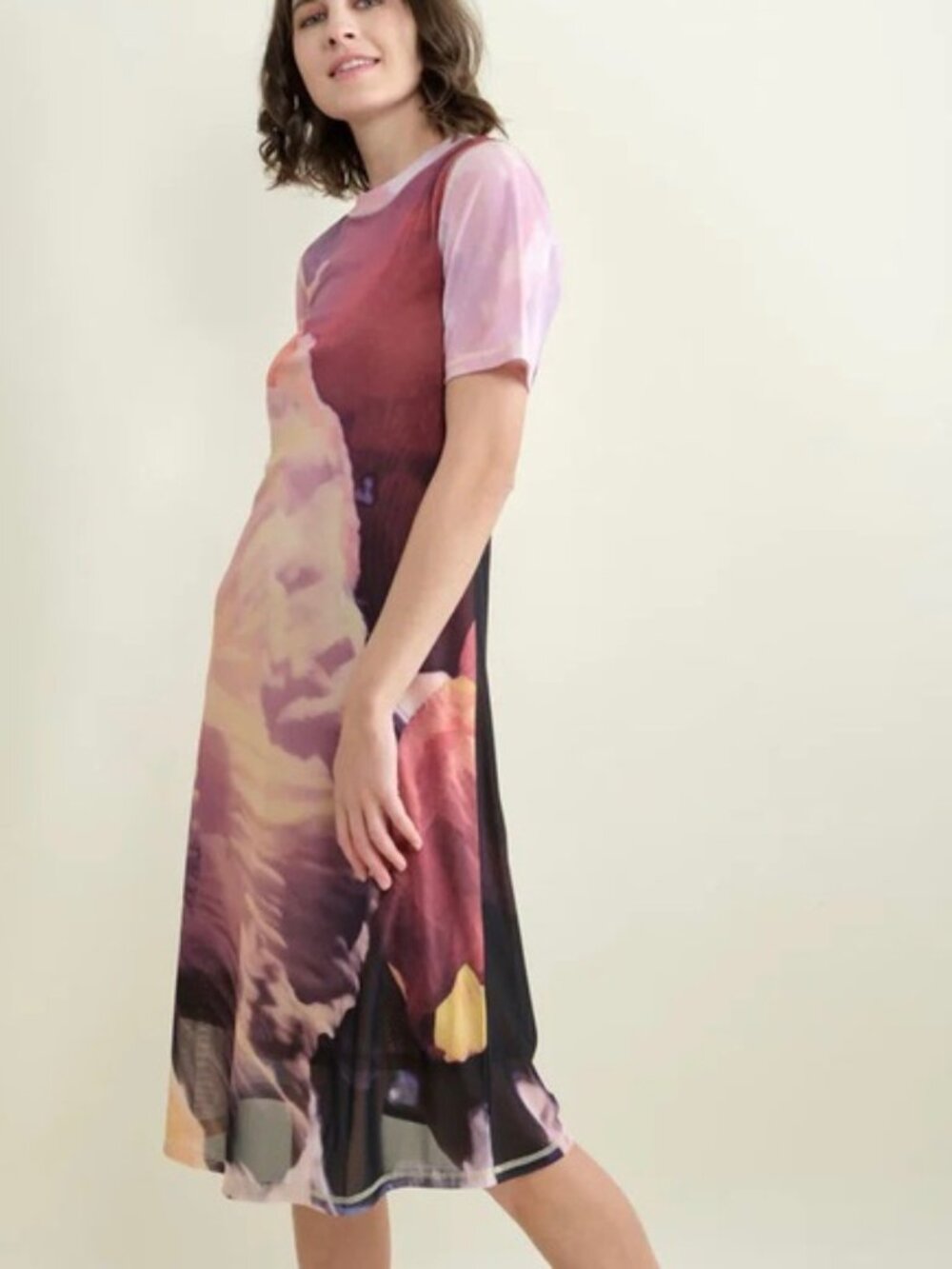 No. 6 Designer Printed Abstract Ella Midi Dress Sz L - Picture 5 of 15